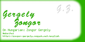 gergely zongor business card